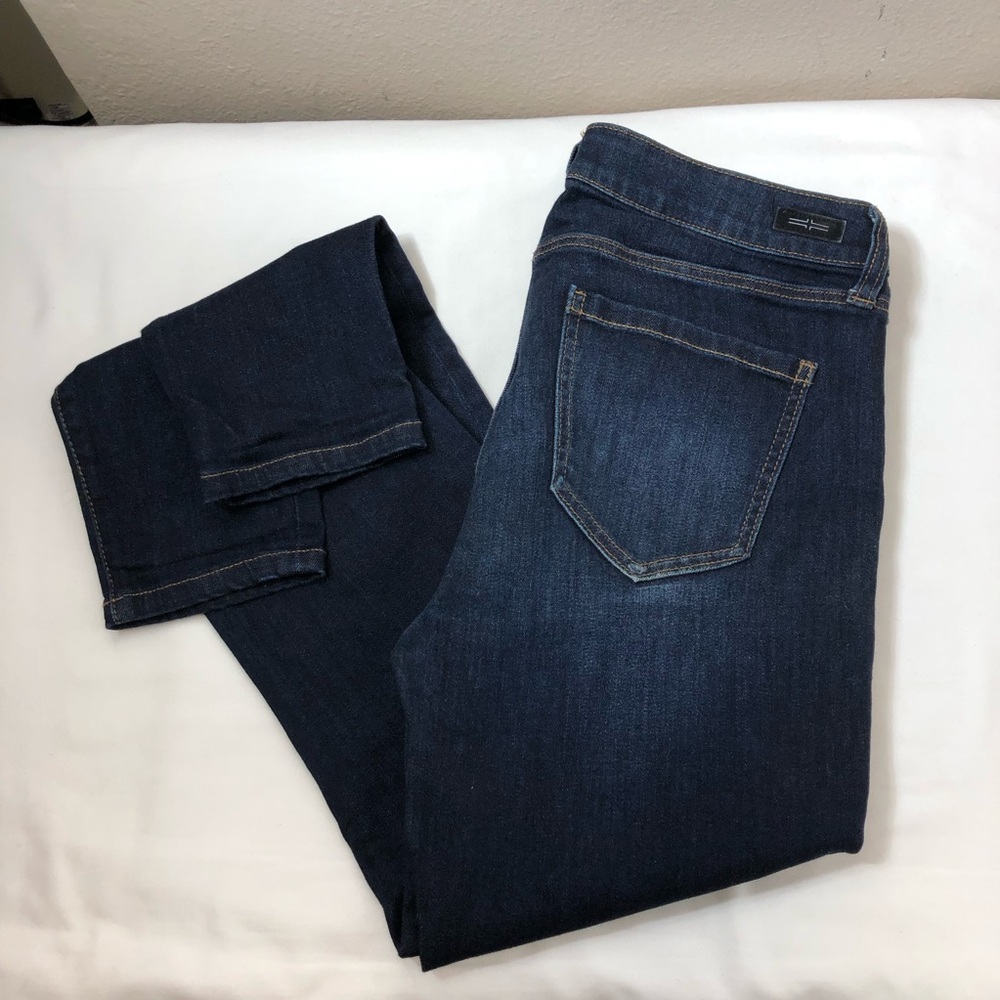 Liverpool The Crop Stretchy Dark Wash Slim Straight Mid Rise Jeans women's 8/29 - Picture 13 of 13